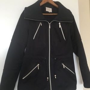 LAUNDRY Navy Blue Anorak Fleece Lined Spring Jacket Coat Sz S